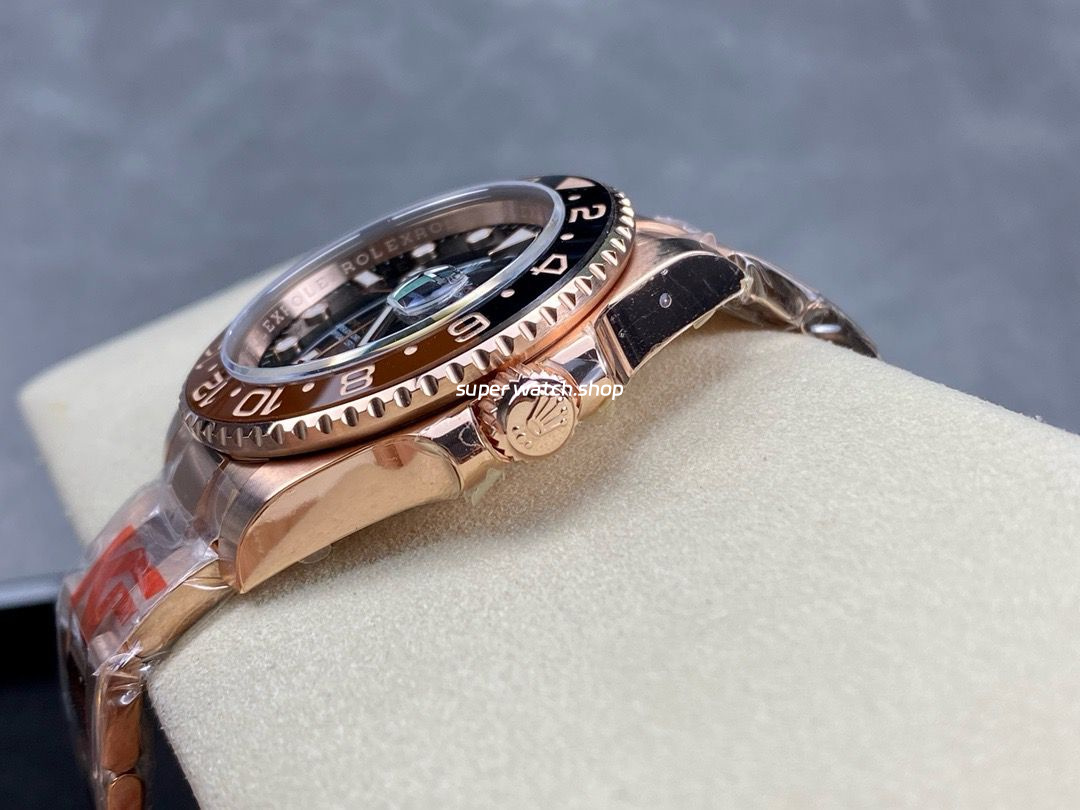 KF Factory Rolex GMT-Master II 126715CHNR 40mm Full Rose Gold Black Dial - Image 7