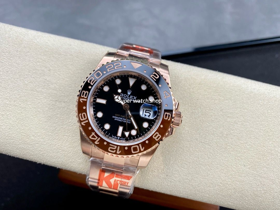KF Factory Rolex GMT-Master II 126715CHNR 40mm Full Rose Gold Black Dial - Image 5
