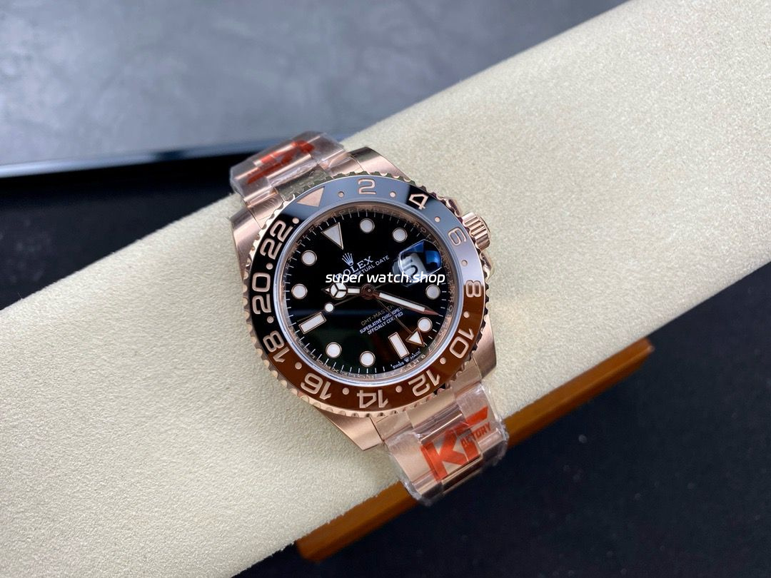 KF Factory Rolex GMT-Master II 126715CHNR 40mm Full Rose Gold Black Dial - Image 4