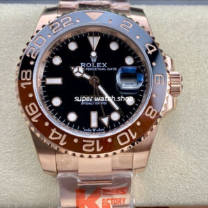 KF Factory Rolex GMT-Master II 126715CHNR 40mm Full Rose Gold Black Dial