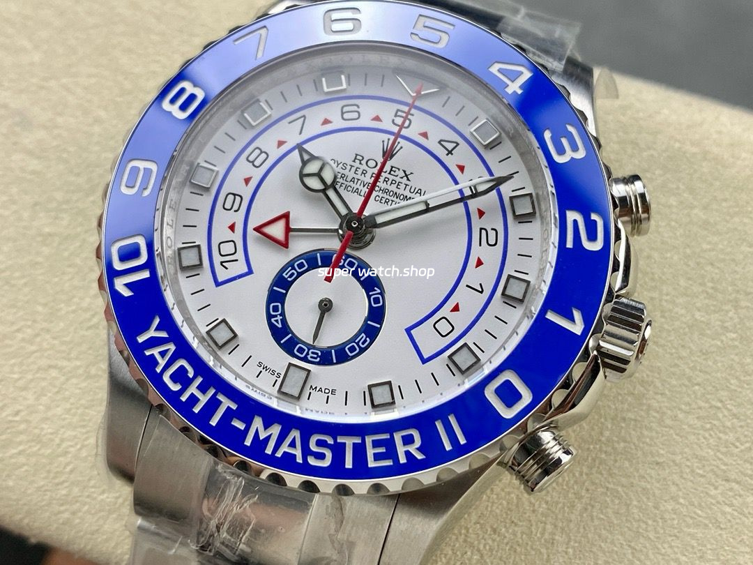 KF Factory Rolex Yacht-Master II 116680-0002 44mm Full Steel Strap White Dial - Image 3