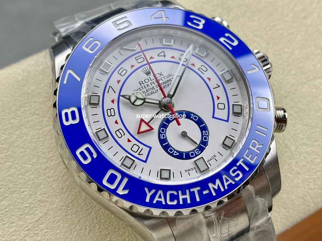KF Factory Rolex Yacht-Master II 116680-0002 44mm Full Steel Strap White Dial - Image 2
