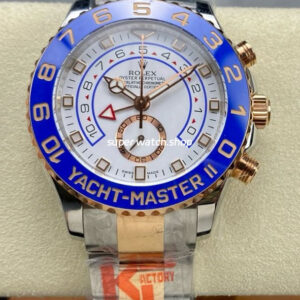 KF Factory Rolex Yacht-Master II 116681-78211 44mm Half Rose Gold White Dial