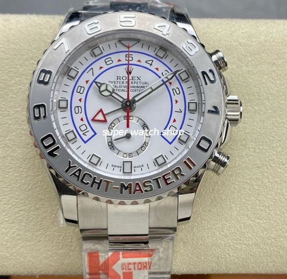 KF Factory Rolex Yacht-Master II 116689 44mm Full Steel Strap White Dial