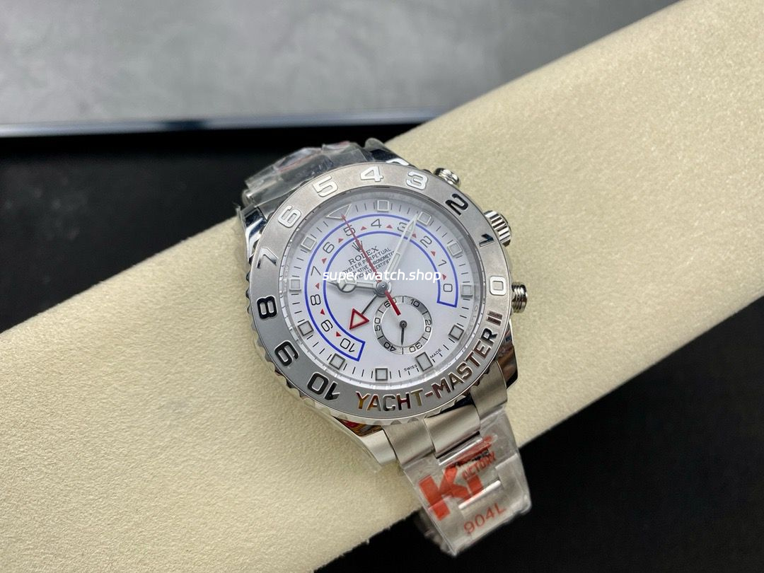 KF Factory Rolex Yacht-Master II 116689 44mm Full Steel Strap White Dial - Image 4