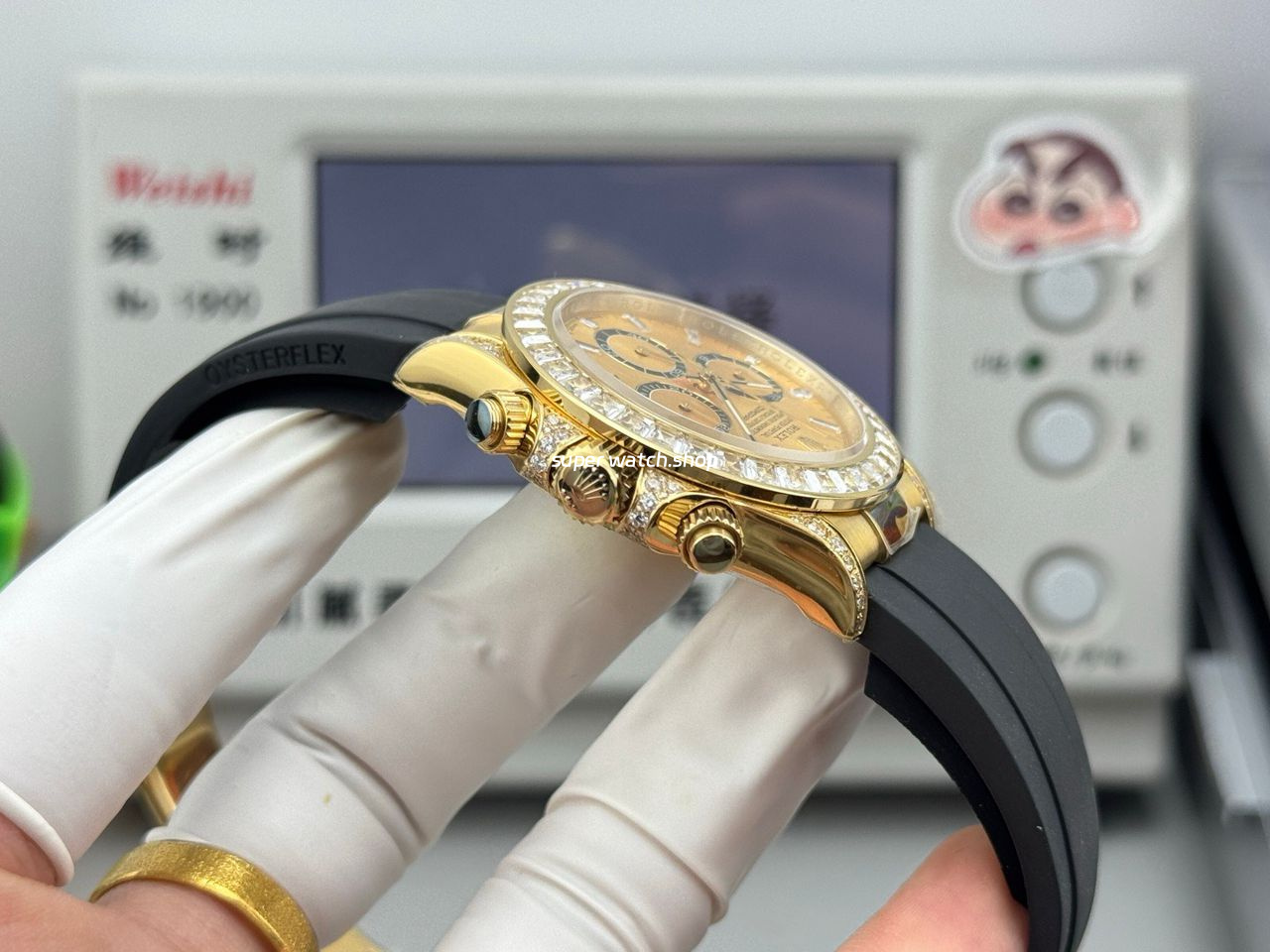 N+ Factory Counterweight Rolex Daytona 126538TBR-0004 40mm Yellow Gold Oysterflex Diamond Bezel Gold Dial - Image 6