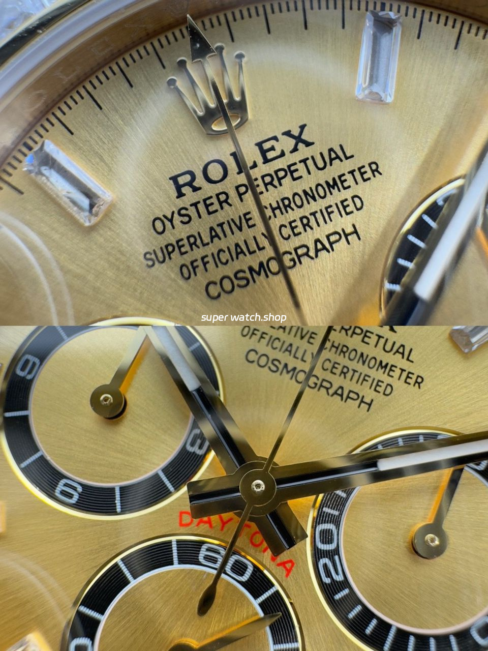N+ Factory Counterweight Rolex Daytona 126538TBR-0004 40mm Yellow Gold Oysterflex Diamond Bezel Gold Dial - Image 4