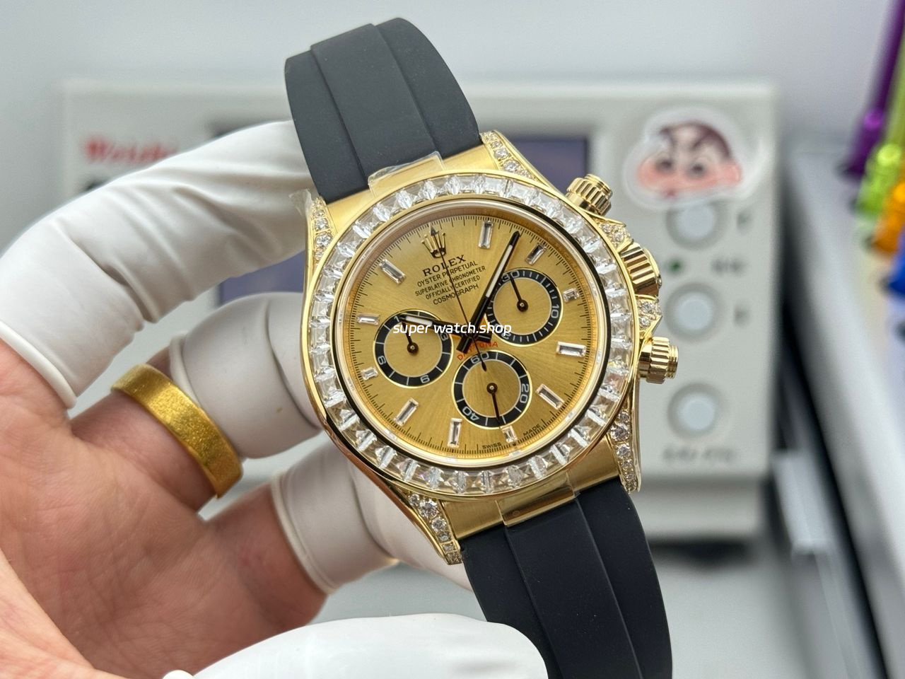 N+ Factory Counterweight Rolex Daytona 126538TBR-0004 40mm Yellow Gold Oysterflex Diamond Bezel Gold Dial - Image 2