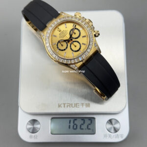 N+ Factory Counterweight Rolex Daytona 126538TBR-0004 40mm Yellow Gold Oysterflex Diamond Bezel Gold Dial