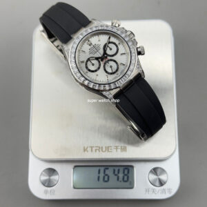 N+ Factory Counterweight Rolex Daytona 126539TBR-0002 40mm White Gold Oysterflex Diamond Bezel Diamond Grey Dial