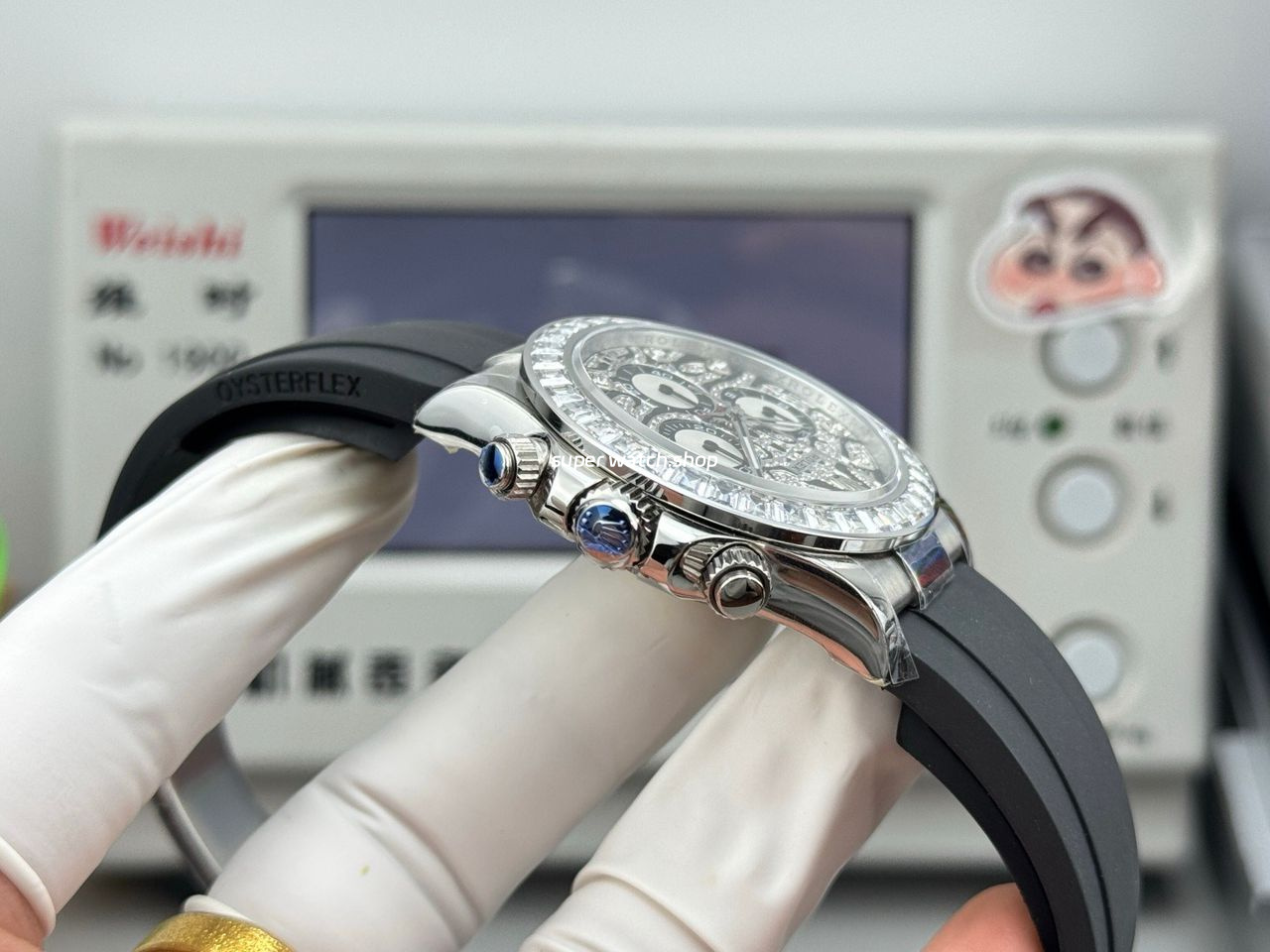 N+ Factory Counterweight Rolex Daytona Eye of the Tiger 116589TBR 40mm White Gold Oysterflex Diamond Bezel Diamond Grey Dial - Image 6