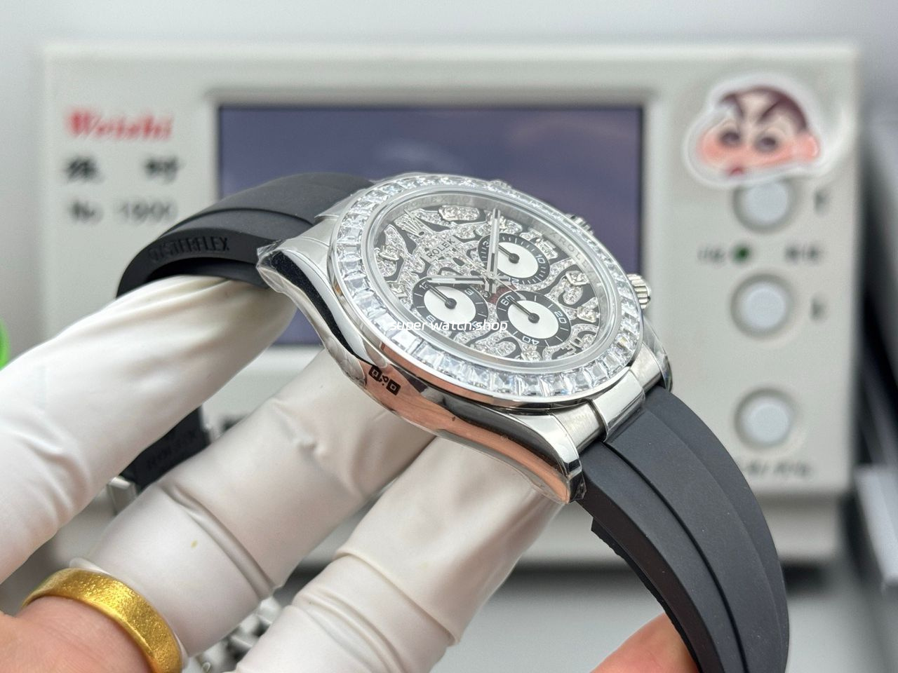 N+ Factory Counterweight Rolex Daytona Eye of the Tiger 116589TBR 40mm White Gold Oysterflex Diamond Bezel Diamond Grey Dial - Image 5