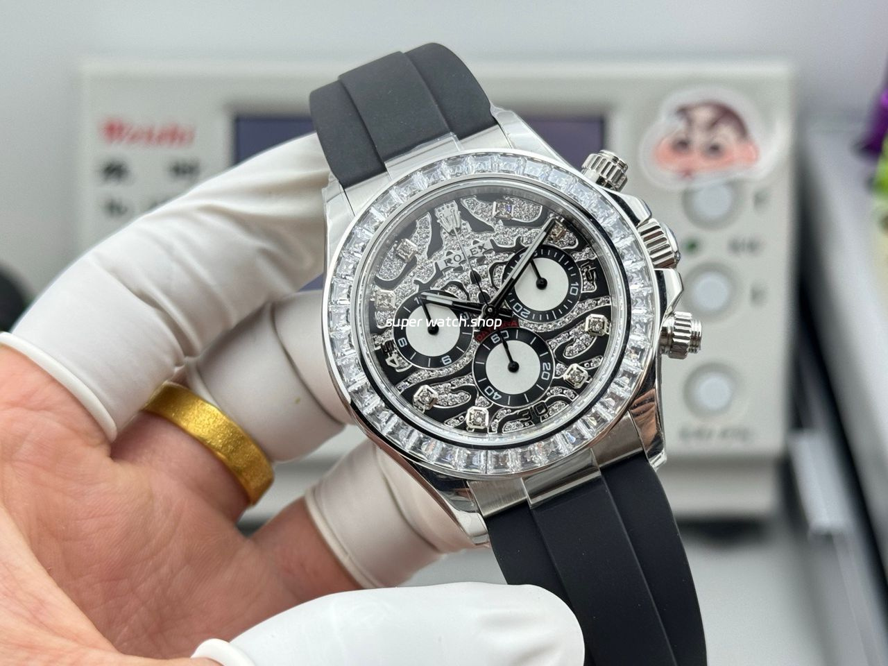 N+ Factory Counterweight Rolex Daytona Eye of the Tiger 116589TBR 40mm White Gold Oysterflex Diamond Bezel Diamond Grey Dial - Image 2