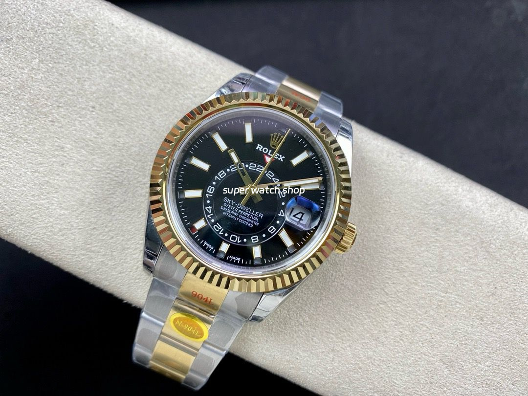 Noob Factory Rolex Sky-Dweller 336933-0003 42mm Half Yellow Gold Black Dial - Image 5