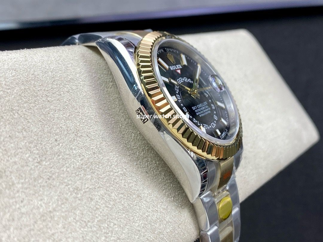 Noob Factory Rolex Sky-Dweller 336933-0003 42mm Half Yellow Gold Black Dial - Image 6