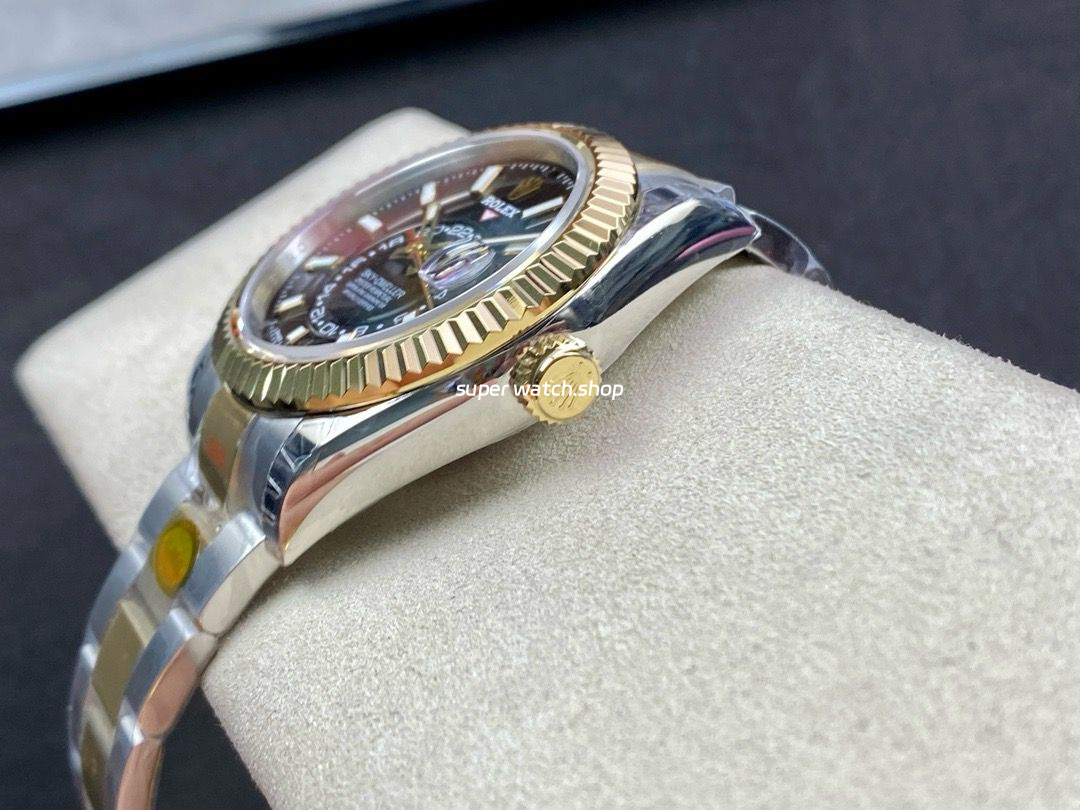 Noob Factory Rolex Sky-Dweller 336933-0003 42mm Half Yellow Gold Black Dial - Image 7