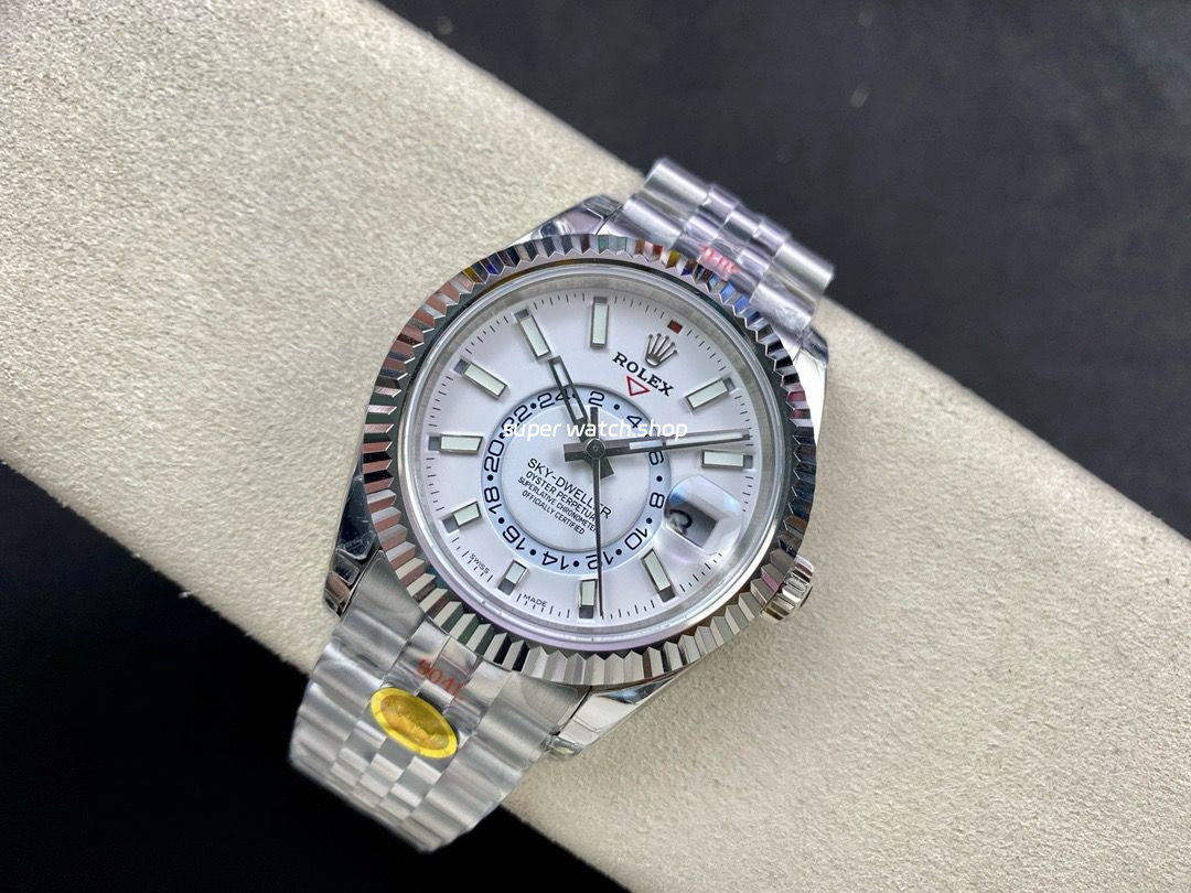 Noob Factory Rolex Sky-Dweller 336934-0004 42mm Full 904L White Dial Jubilee - Image 5