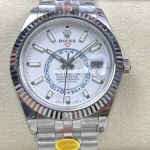 Noob Factory Rolex Sky-Dweller 336934-0004 42mm Full 904L White Dial Jubilee