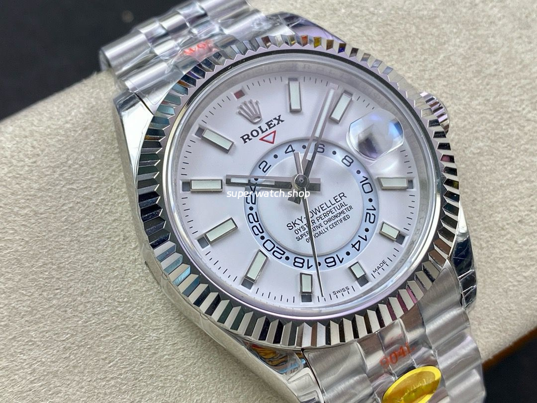 Noob Factory Rolex Sky-Dweller 336934-0004 42mm Full 904L White Dial Jubilee - Image 2