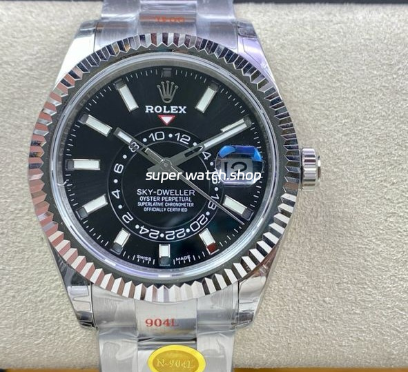 Noob Factory Rolex Sky-Dweller 336934-0007 42mm Full 904L Black Dial