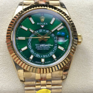 Noob Factory Rolex Sky-Dweller 336938-0008 42mm Yellow Gold Green Dial