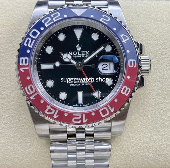 OW Factory Rolex Pepsi GMT-Master II 126710BLRO-0001 40mm Full Steel Black Dial Jubilee