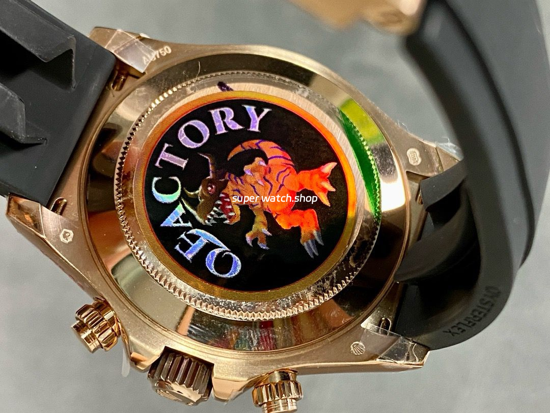 QF Factory CounterWeight Rolex Daytona 116515LN-0041 40mm Rose Gold Rubber Strap Brown Dial - Image 7