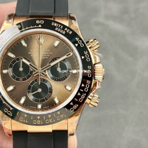 QF Factory CounterWeight Rolex Daytona 116515LN-0041 40mm Rose Gold Rubber Strap Brown Dial