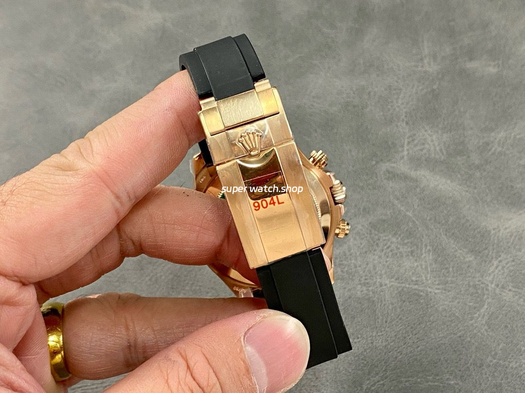 QF Factory CounterWeight Rolex Daytona 116515LN-0041 40mm Rose Gold Rubber Strap Brown Dial - Image 8
