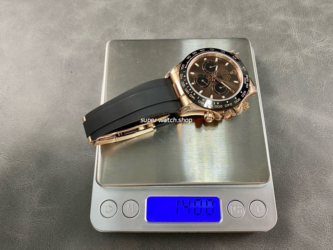 QF Factory CounterWeight Rolex Daytona 116515LN-0041 40mm Rose Gold Rubber Strap Brown Dial - Image 9