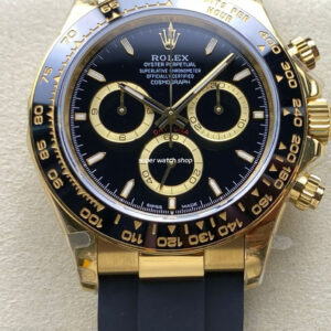QF Factory CounterWeight Rolex Daytona 116518LN-0008 40mm Yellow Gold Rubber Oysterflex Black Dial