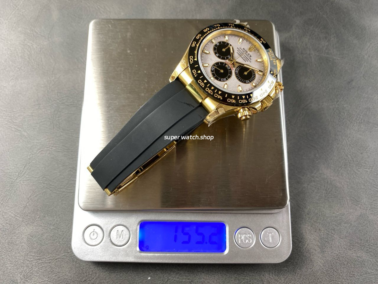 QF Factory CounterWeight Rolex Daytona 116518LN-0076 40mm Yellow Gold Rubber Oysterflex Meteorite Dial - Image 9