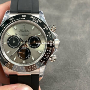 QF Factory CounterWeight Rolex Daytona 116519LN-0027 40mm White Gold Rubber Strap Grey Dial