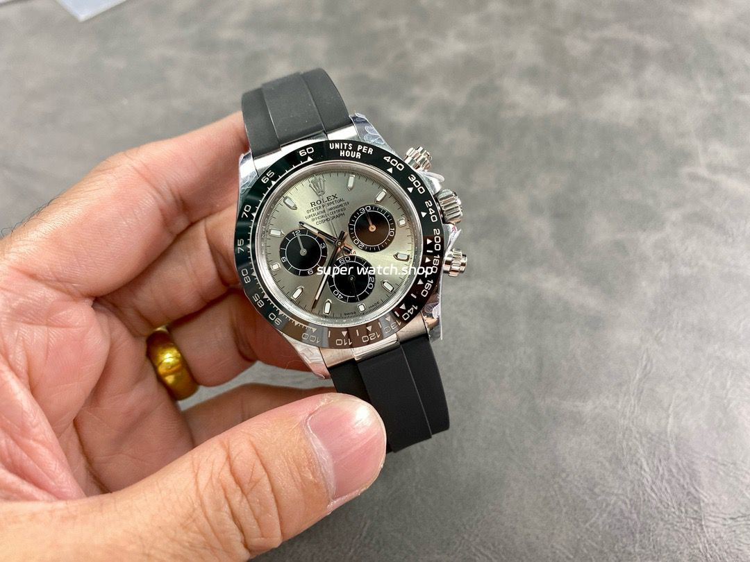 QF Factory CounterWeight Rolex Daytona 116519LN-0027 40mm White Gold Rubber Strap Grey Dial - Image 4