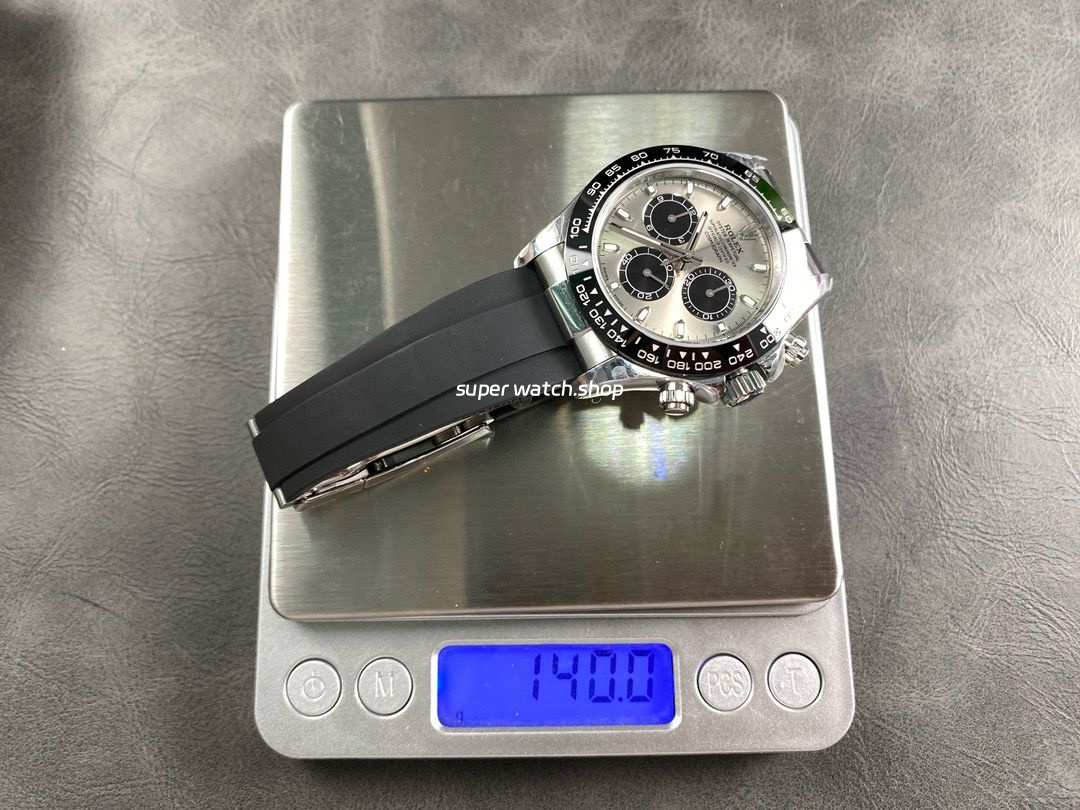 QF Factory CounterWeight Rolex Daytona 116519LN-0027 40mm White Gold Rubber Strap Grey Dial - Image 9