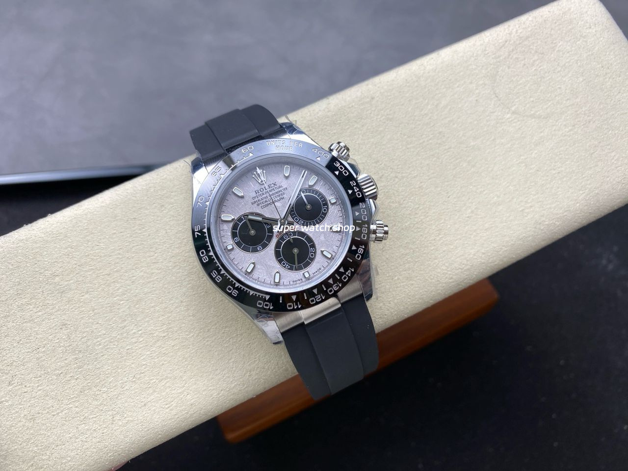 QF Factory CounterWeight Rolex Daytona 116519LN-0038 40mm White Gold Rubber Oysterflex Meteorite Dial - Image 4