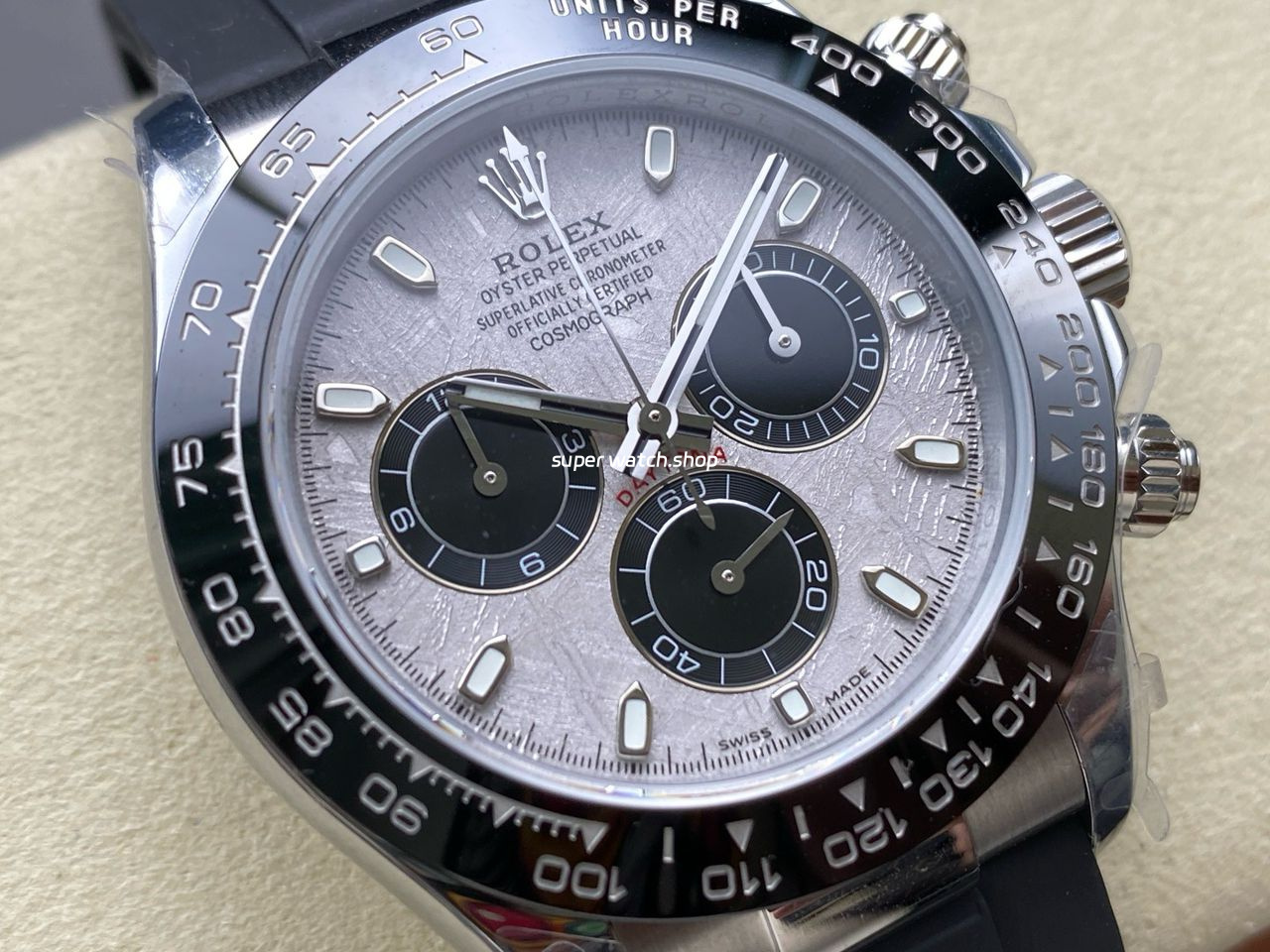 QF Factory CounterWeight Rolex Daytona 116519LN-0038 40mm White Gold Rubber Oysterflex Meteorite Dial - Image 2