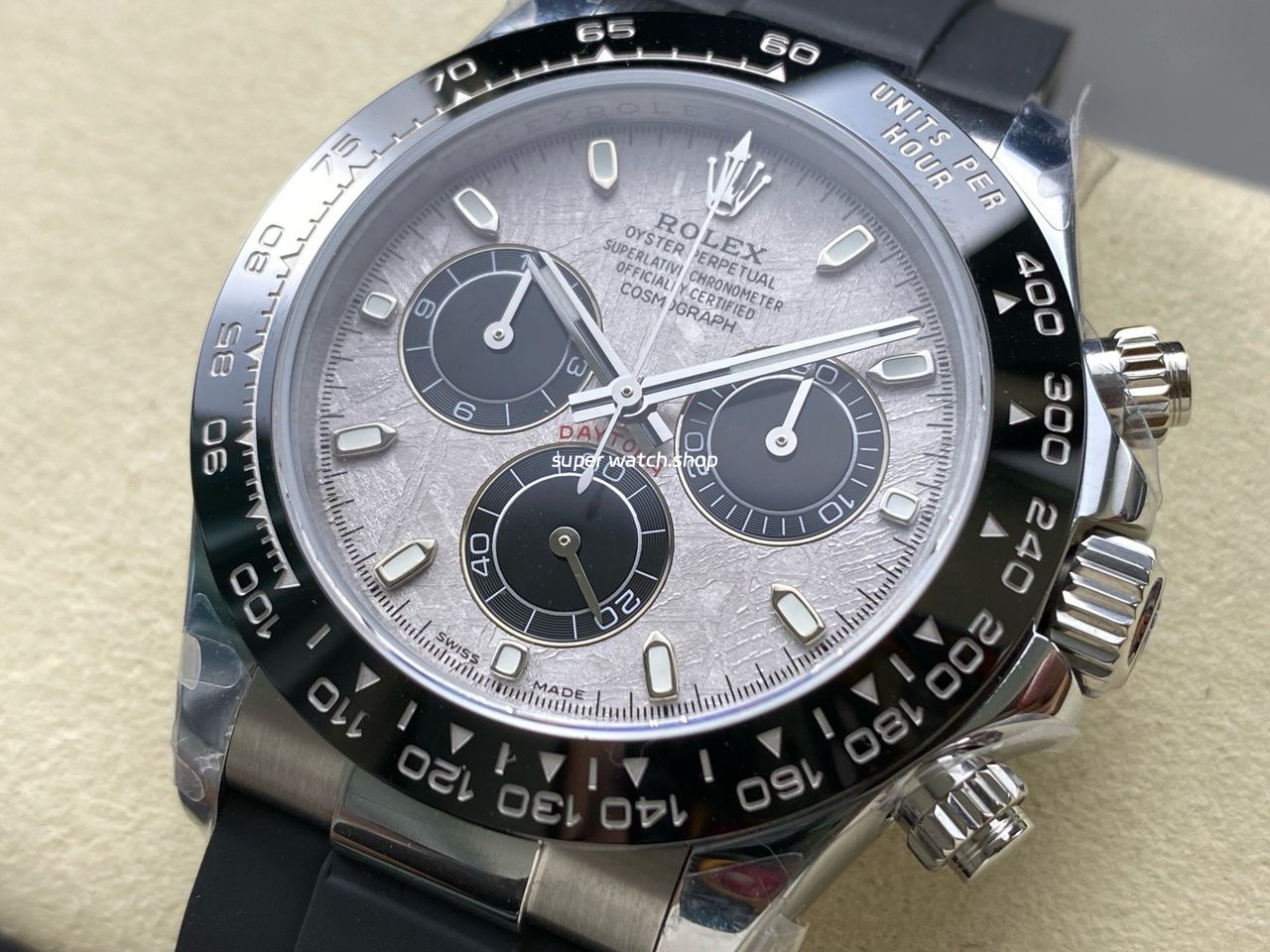 QF Factory CounterWeight Rolex Daytona 116519LN-0038 40mm White Gold Rubber Oysterflex Meteorite Dial - Image 3