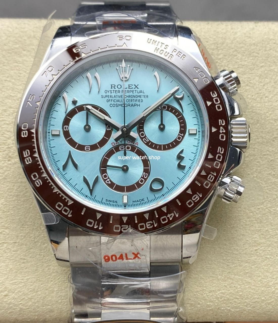 QF Factory CounterWeight Rolex Daytona 126506-0004 40mm Full Platinum Arabic Numerals Ice Blue Dial