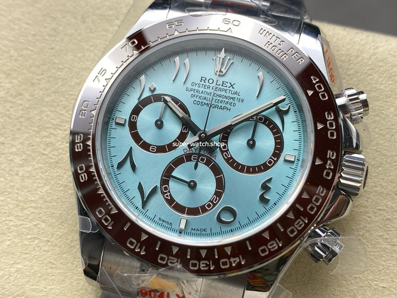 QF Factory CounterWeight Rolex Daytona 126506-0004 40mm Full Platinum Arabic Numerals Ice Blue Dial - Image 3