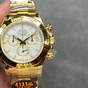 QF Factory CounterWeight Rolex Daytona 126508-0001 40mm Full Yellow Gold White Dial