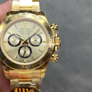 QF Factory CounterWeight Rolex Daytona 126508-0005 40mm Full Yellow Gold Champagne Dial