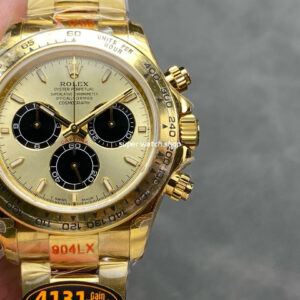 QF Factory CounterWeight Rolex Daytona 126508-0006 40mm Full Yellow Gold Black Eye Champagne Dial