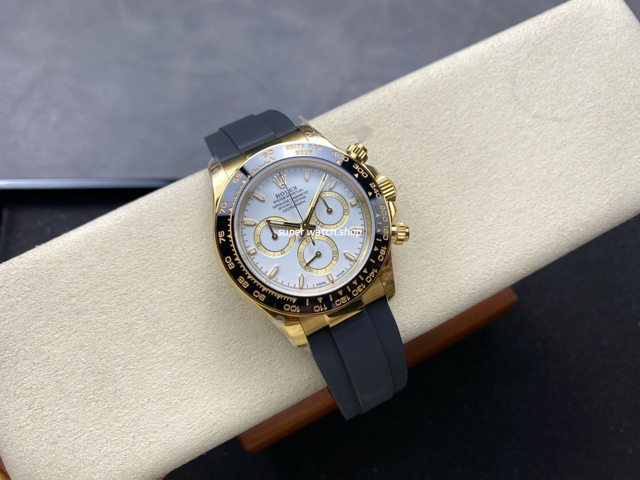 QF Factory CounterWeight Rolex Daytona 126518LN-0002 40mm Yellow Gold Rubber Oysterflex White Dial - Image 4
