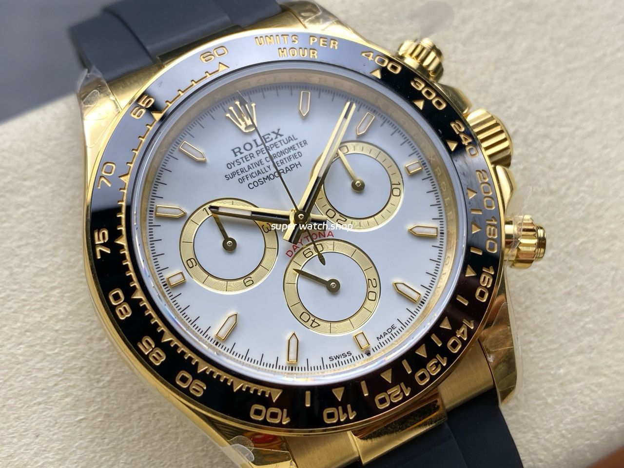QF Factory CounterWeight Rolex Daytona 126518LN-0002 40mm Yellow Gold Rubber Oysterflex White Dial - Image 2