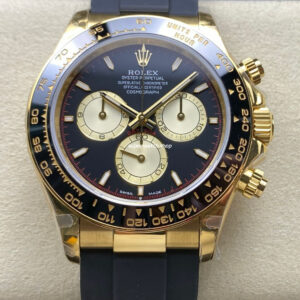 QF Factory CounterWeight Rolex Daytona 126518LN-0004 40mm Yellow Gold Rubber Oysterflex Black Dial