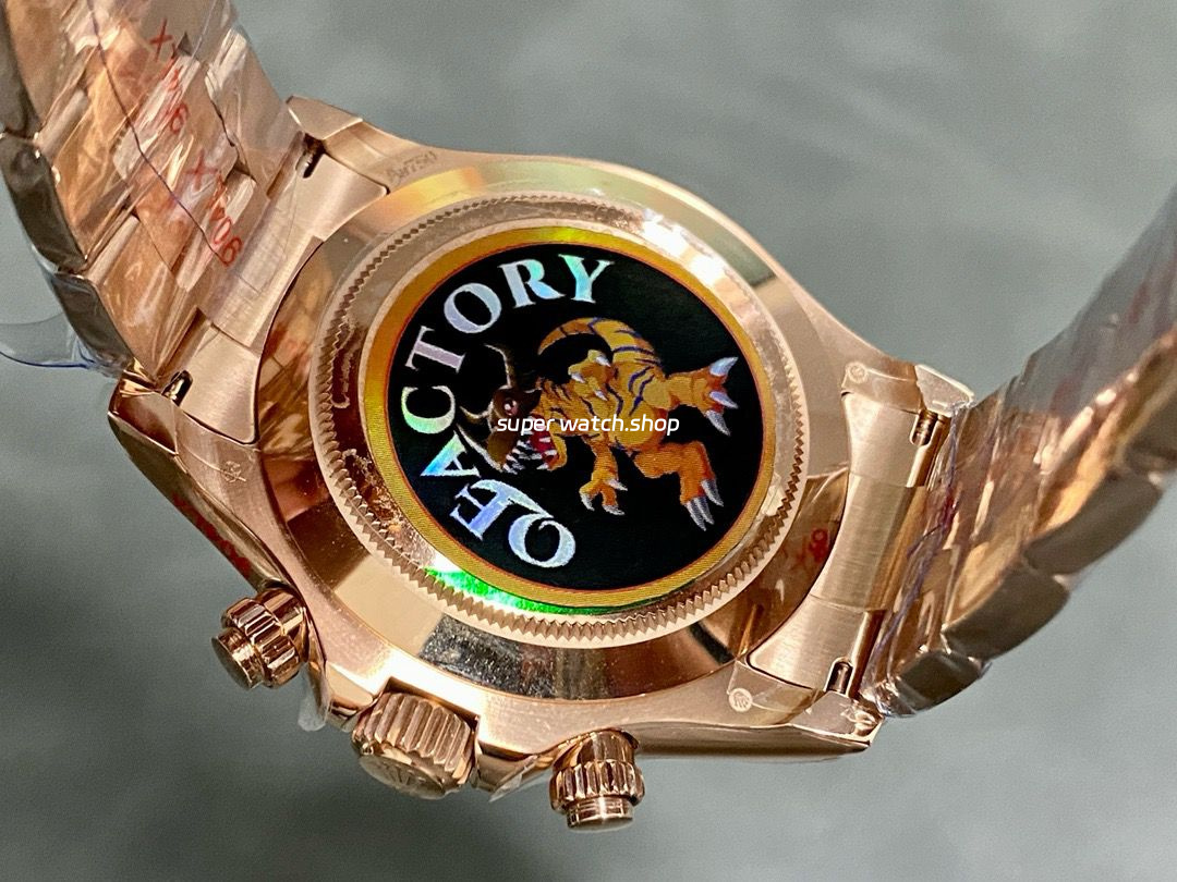 QF Factory Counterweight Rolex Daytona 116505-0014 40mm Full Rose Gold Meteorite Cosmograph Silver Dial - Image 7