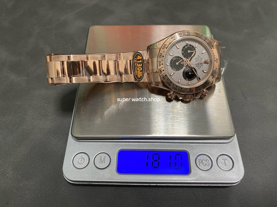 QF Factory Counterweight Rolex Daytona 116505-0014 40mm Full Rose Gold Meteorite Cosmograph Silver Dial - Image 9