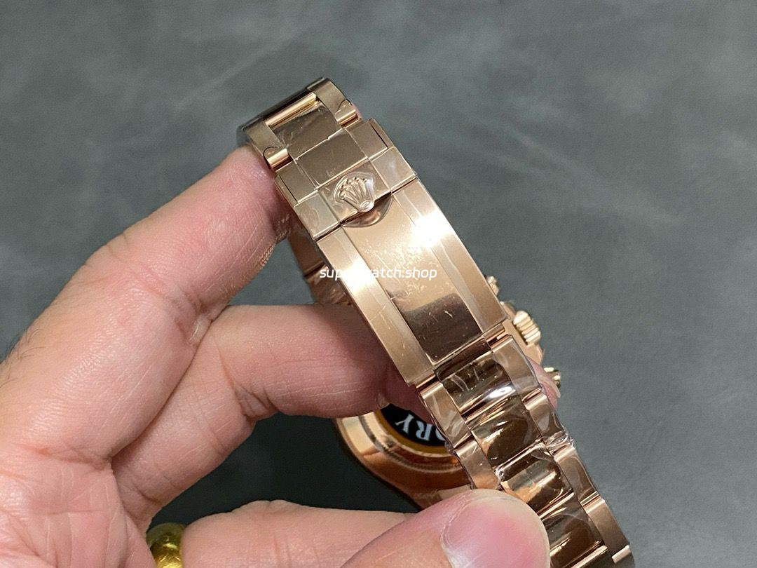QF Factory Counterweight Rolex Daytona 116505-0014 40mm Full Rose Gold Meteorite Cosmograph Silver Dial - Image 8