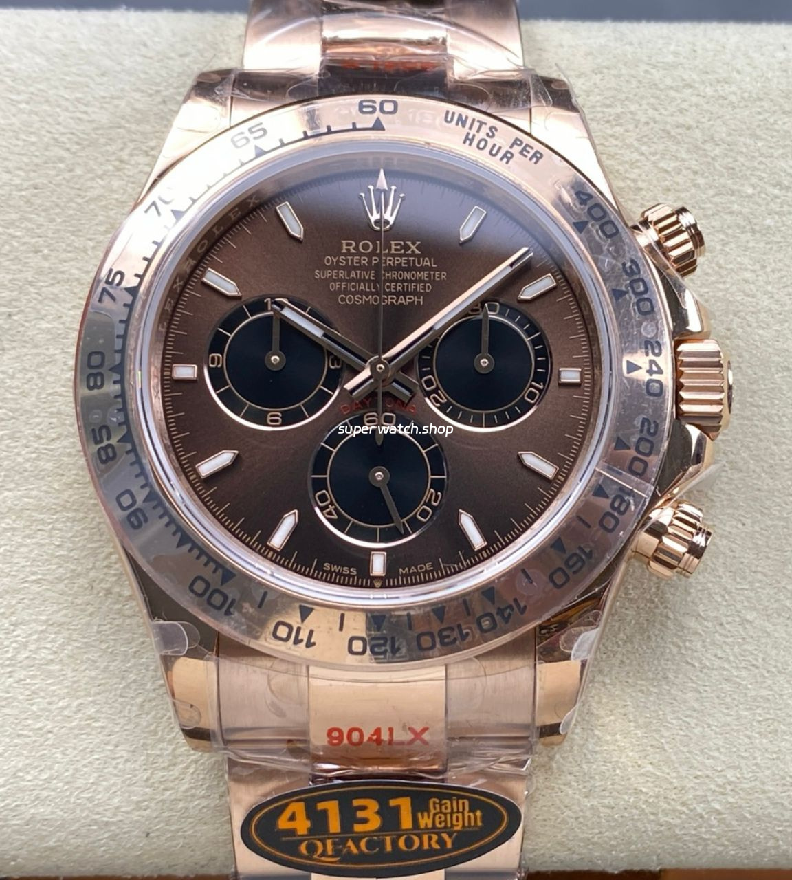 QF Factory Counterweight Rolex Daytona 126505-0005 40mm Full Rose Gold Chocolate Brown Dial